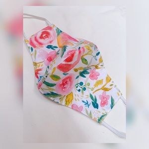 Hand Made Cotton Face Mask with filter pocket.